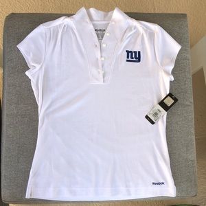 NWT! - REEBOK NFL Official NY GIANTS Button Front Short Sleeve